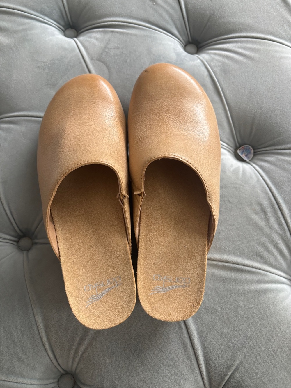 Dansko Women's Tan Leather Slip-On Clogs